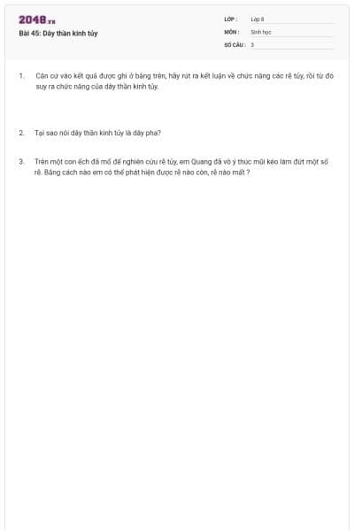 Bài 45: Dây thần kinh tủy