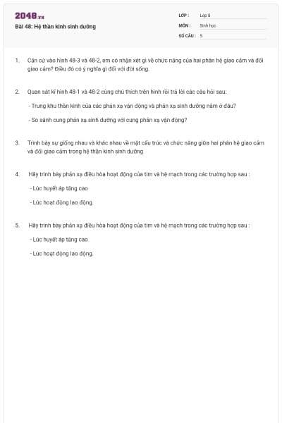 Bài 48: Hệ thần kinh sinh dưỡng