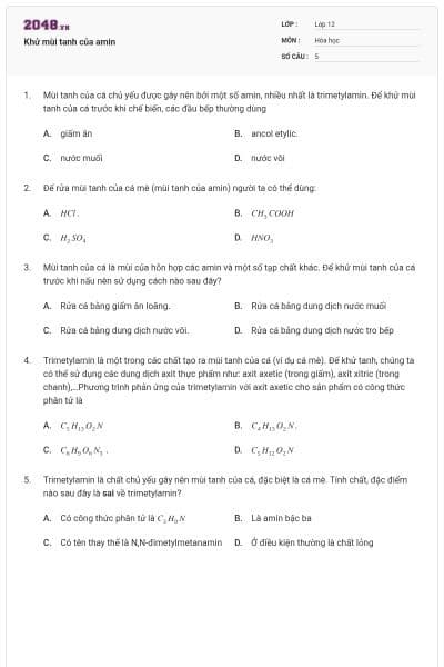 Khử mùi tanh của amin