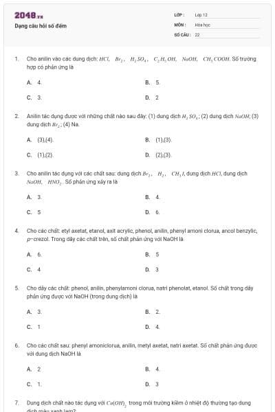 Dạng câu hỏi số đếm