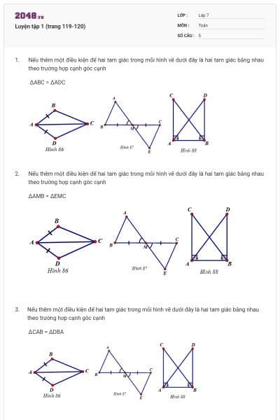 Luyện tập 1 (trang 119-120)