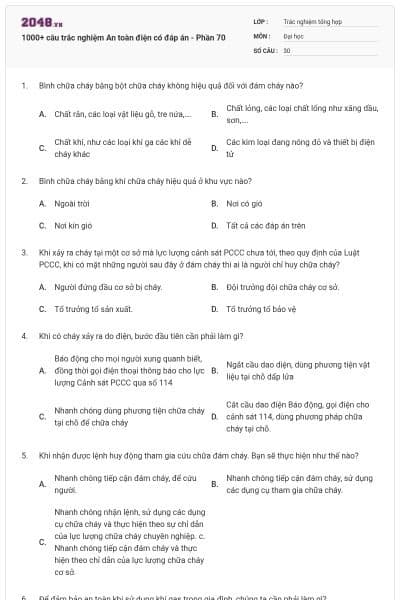 1000+ câu trắc nghiệm An toàn điện có đáp án - Phần 70