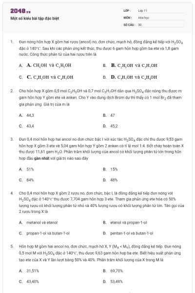 Một số kiểu bài tập đặc biệt
