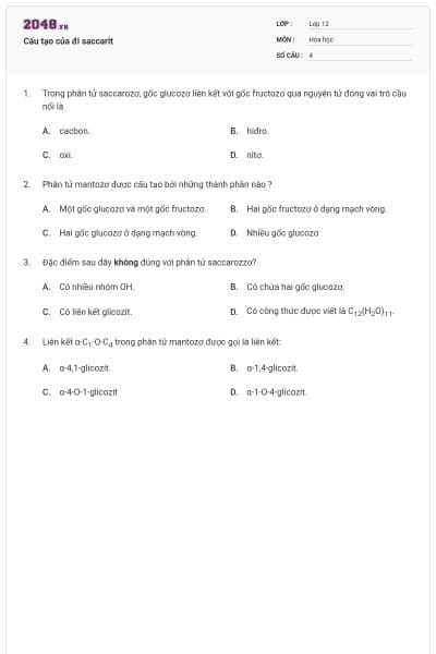 Cấu tạo của đi saccarit