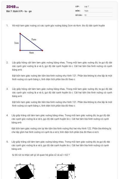 Bài 7: Định lí Pi - ta - go