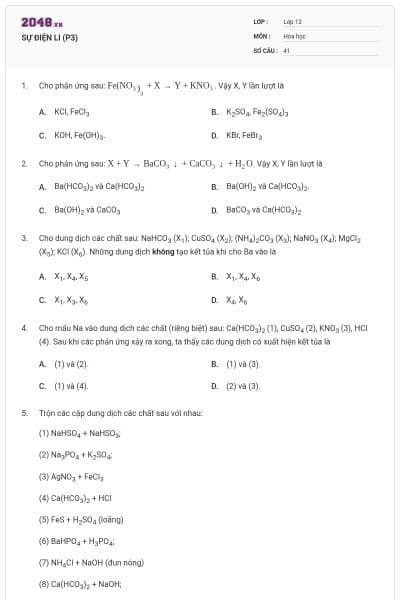 SỰ ĐIỆN LI (P3)