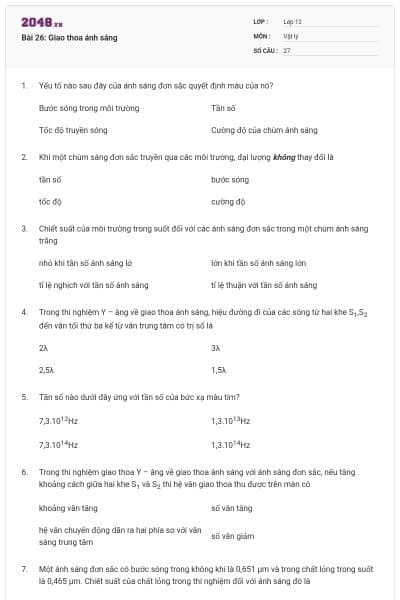 Bài 26: Giao thoa ánh sáng