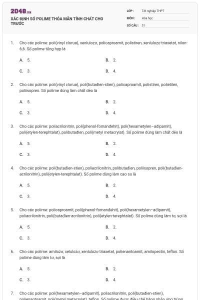 XÁC ĐỊNH SỐ POLIME THỎA MÃN TÍNH CHẤT CHO TRƯỚC
