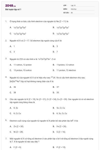 Bài luyện tập số 1