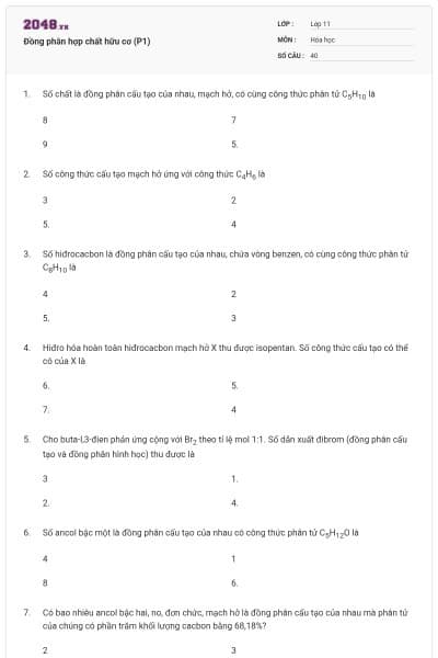 Đồng phân hợp chất hữu cơ (P1)