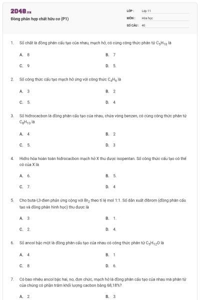 Đồng phân hợp chất hữu cơ (P1)