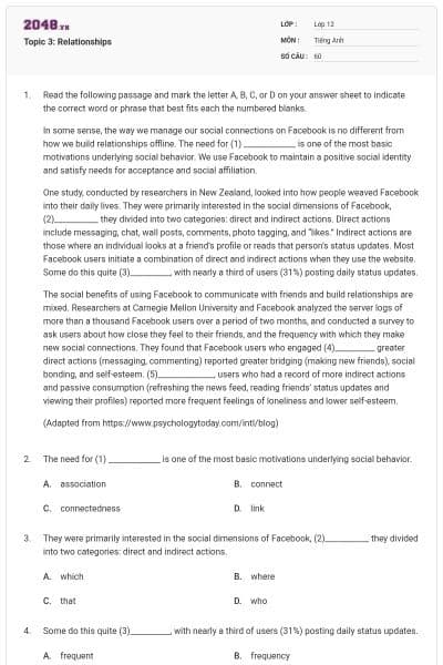 Topic 3: Relationships