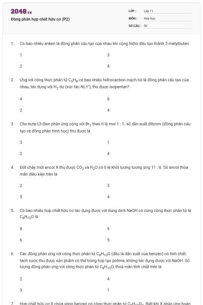 Đồng phân hợp chất hữu cơ (P2)