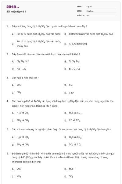 Bài luyện tập số 1