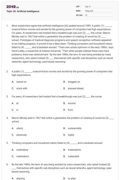 Topic 26: Artificial intelligence