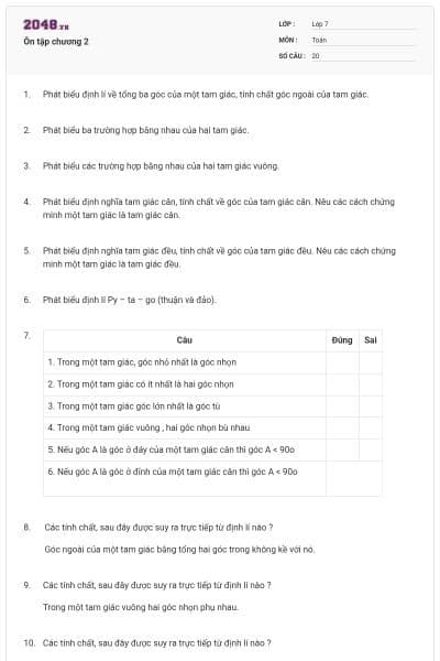 Ôn tập chương 2