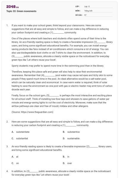 Topic 33: Green movements