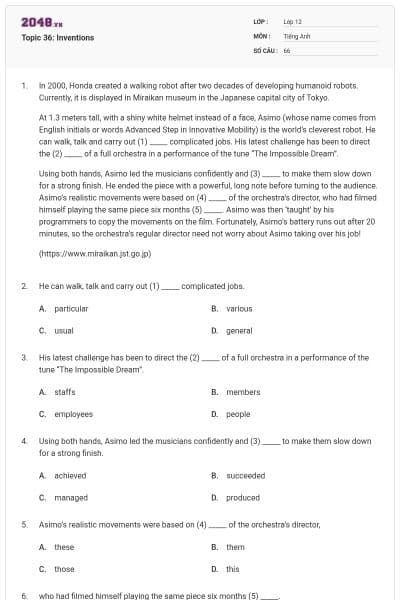 Topic 36: Inventions