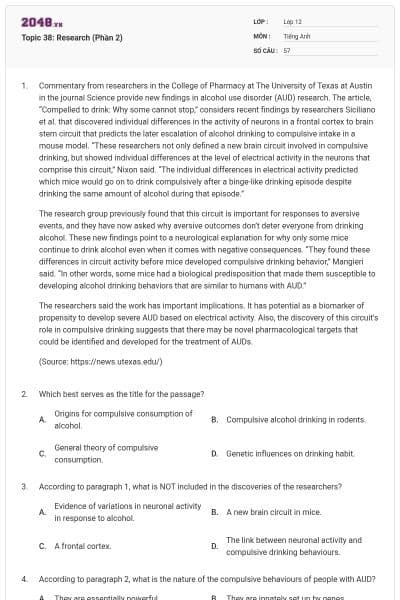 Topic 38: Research (Phần 2)