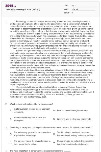 Topic 19: A new way to learn ( Phần 2)