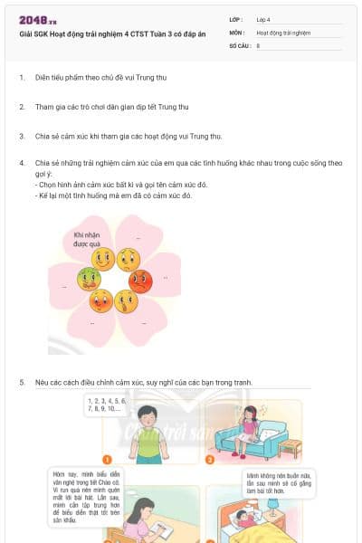 Giải SGK Hoạt động trải nghiệm 4 CTST Tuần 3 có đáp án