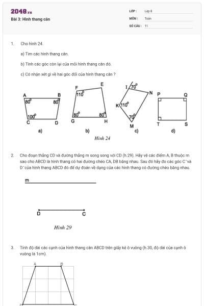 Bài 3: Hình thang cân
