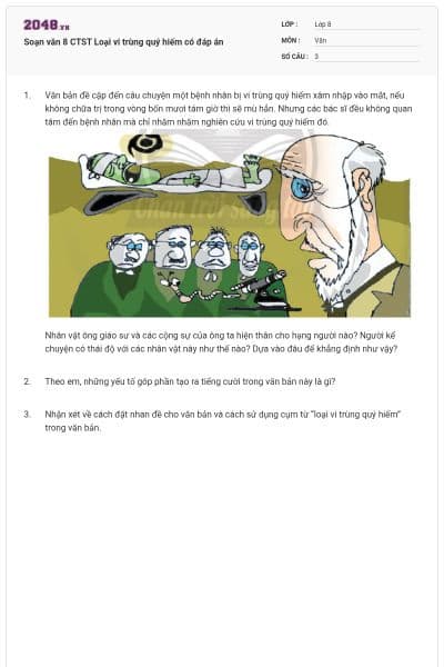 Soạn văn 8 CTST Loại vi trùng quý hiếm có đáp án