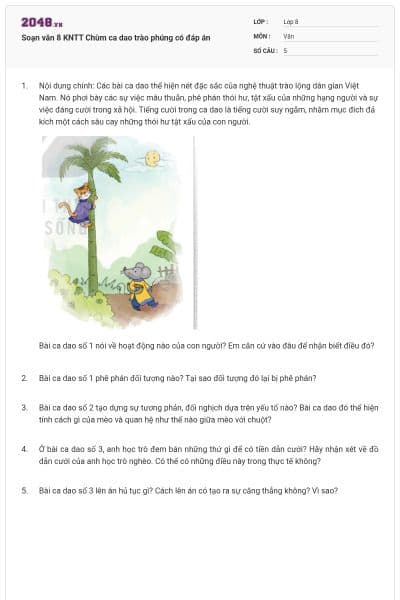 Soạn văn 8 KNTT Chùm ca dao trào phúng có đáp án