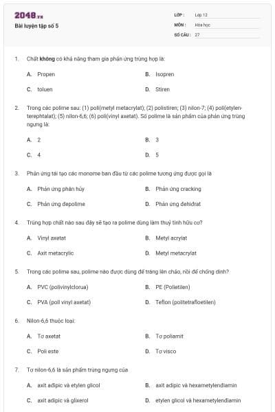 Bài luyện tập số 5