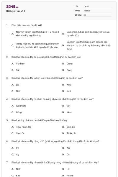 Bài luyện tập số 2