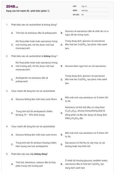 Dạng câu hỏi mệnh đề- phát biểu (phần 1)