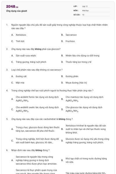 Ứng dụng của gluxit