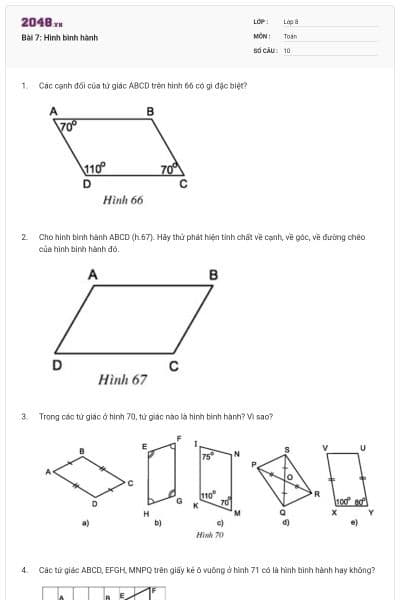 Bài 7: Hình bình hành