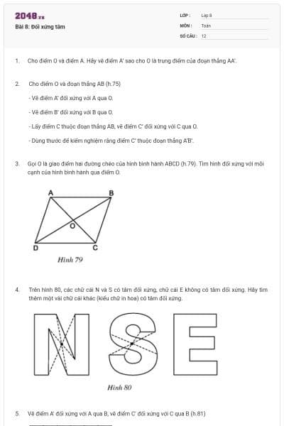 Bài 8: Đối xứng tâm