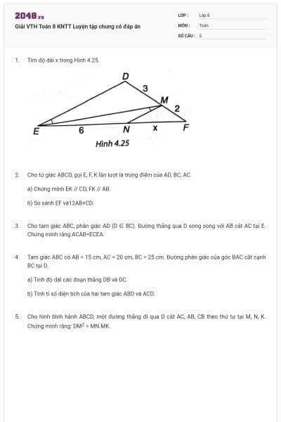 Giải VTH Toán 8 KNTT Luyện tập chung có đáp án