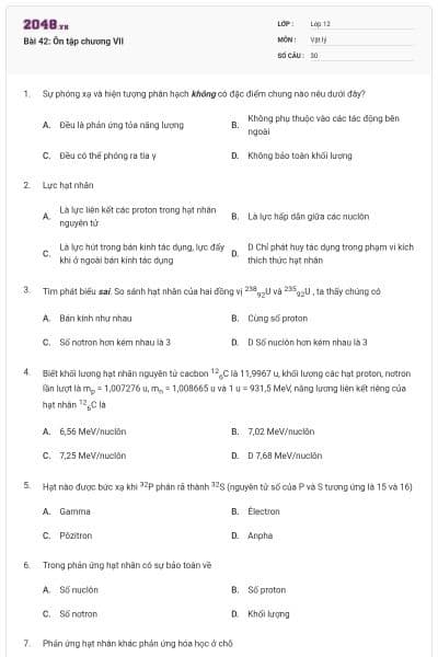 Bài 42: Ôn tập chương VII