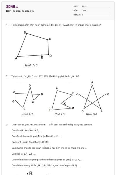 Bài 1: Đa giác. Đa giác đều