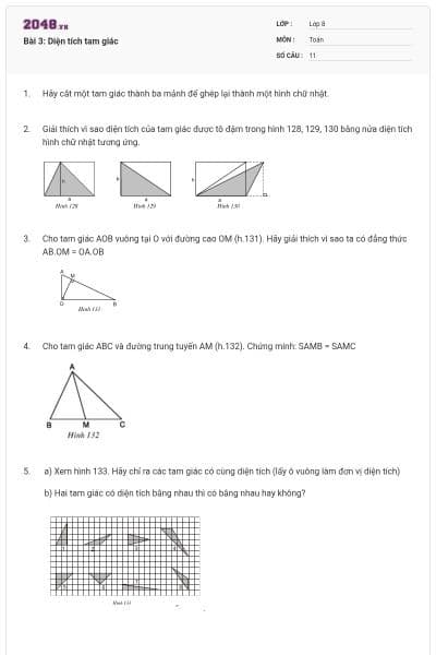 Bài 3: Diện tích tam giác