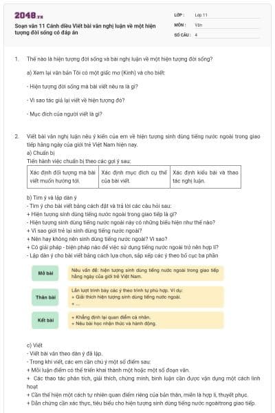 Soạn văn 11 Cánh diều Viết bài văn nghị luận về một hiện tượng đời sống có đáp án