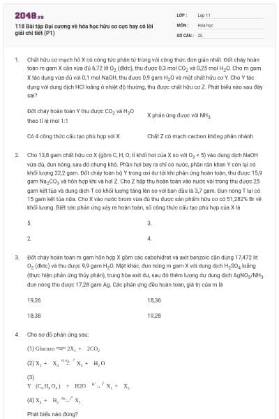 118 Bài tập Đại cương về hóa học hữu cơ cực hay có lời giải chi tiết (P1)