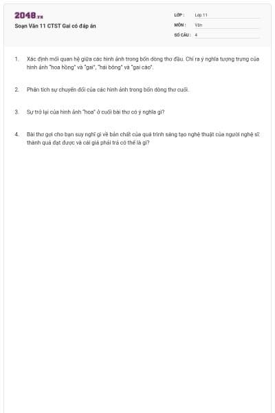 Soạn Văn 11 CTST Gai có đáp án