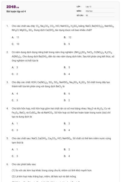 Bài luyện tập số 4