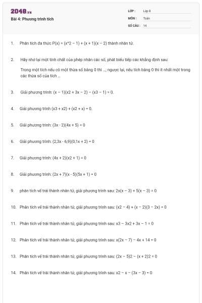 Bài 4: Phương trình tích