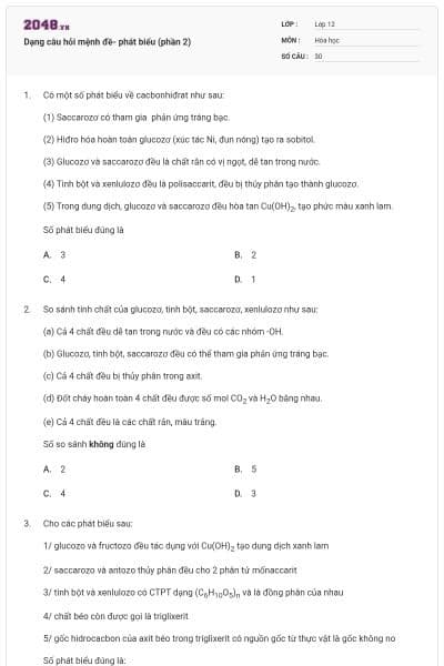 Dạng câu hỏi mệnh đề- phát biểu (phần 2)