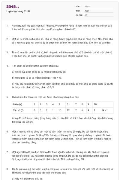 Luyện tập trang 31-32