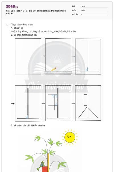 Giải VBT Toán 4 CTST Bài 39: Thực hành và trải nghiệm có đáp án