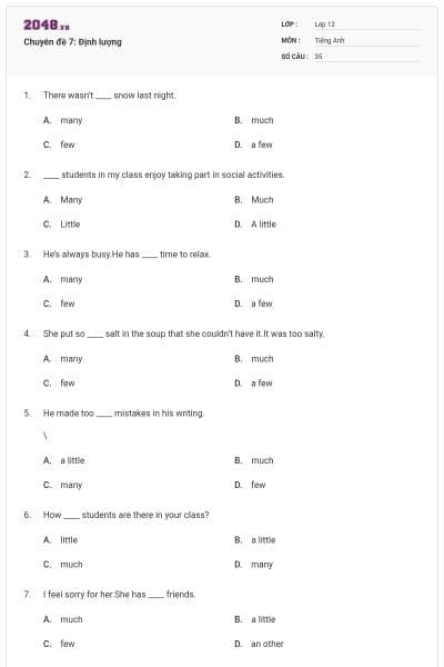 Chuyên đề 7: Định lượng