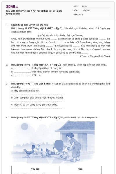 Giải VBT Tiếng Việt lớp 4 Kết nối tri thức Bài 5: Tờ báo tường của tôi