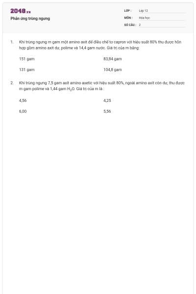 Phản ứng trùng ngưng