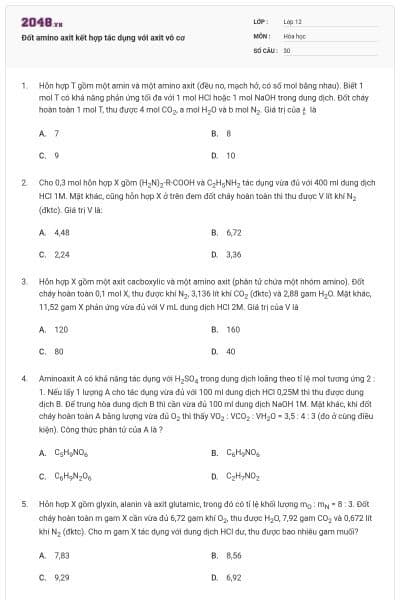 Đốt amino axit kết hợp tác dụng với axit vô cơ